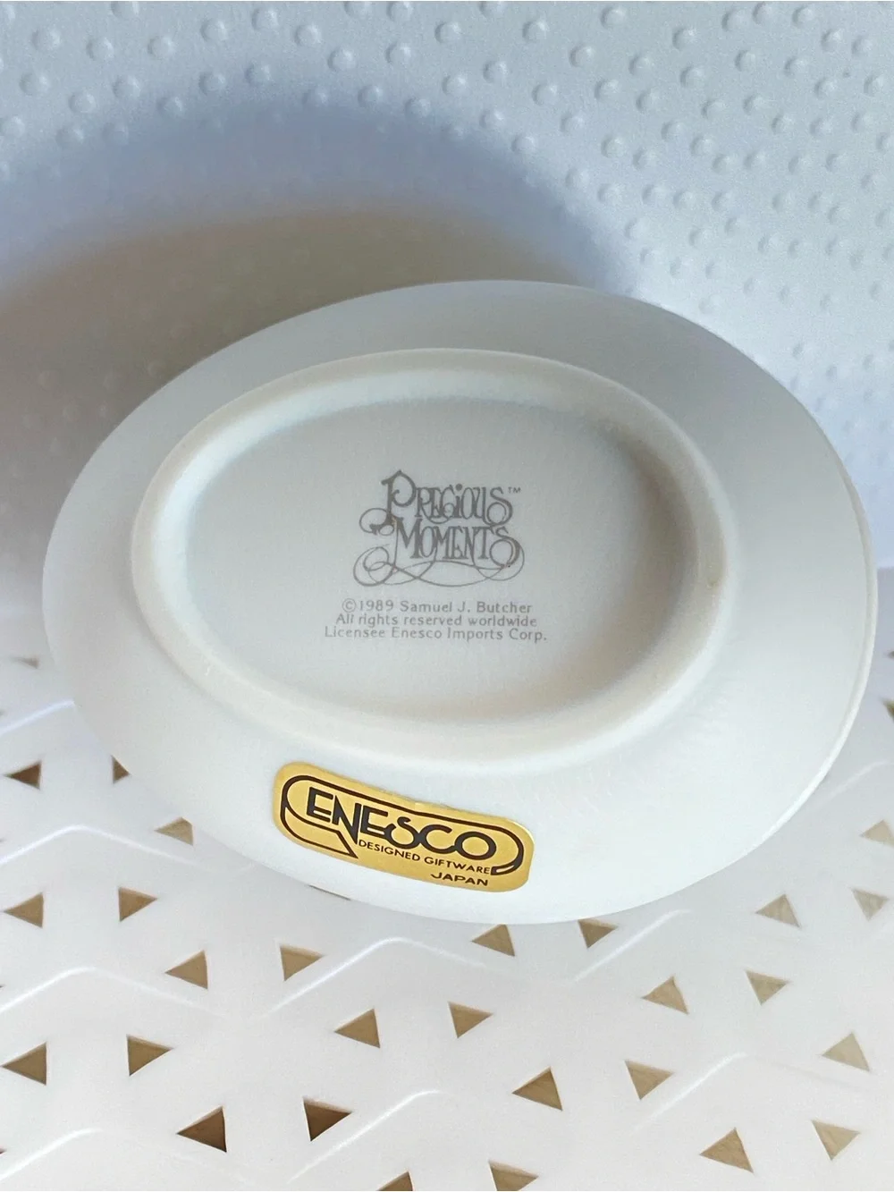 1990 Precious Moments Bisque Porcelain Egg Trinket Jewelry Box Rare Find New